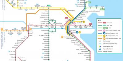 डबलिन का नक्शा ट्रेन स्टेशनों