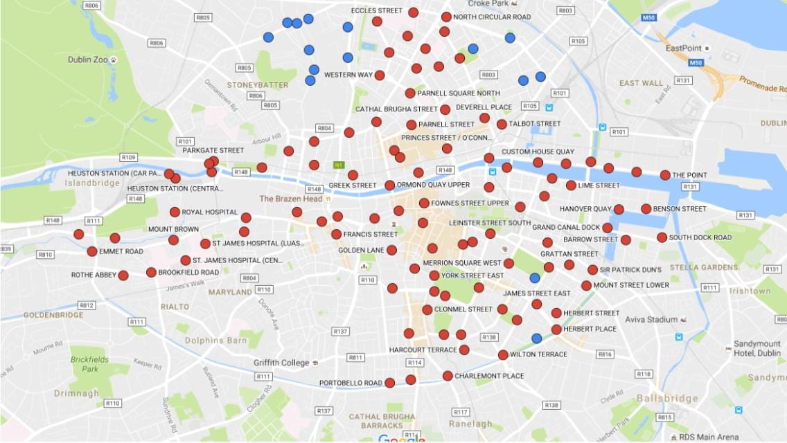 Dublinbikes नक्शा