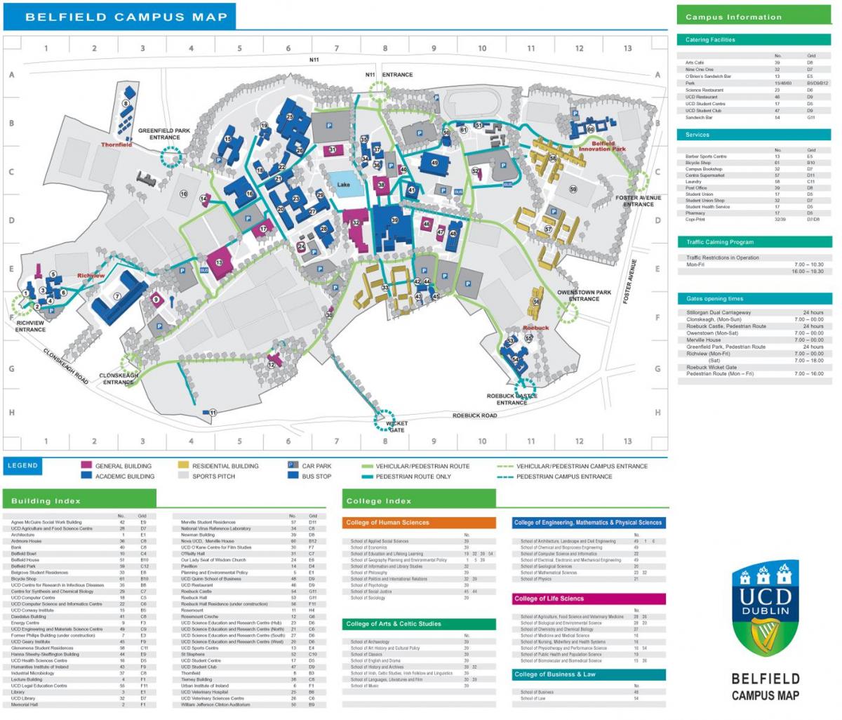 UCD डबलिन नक्शा