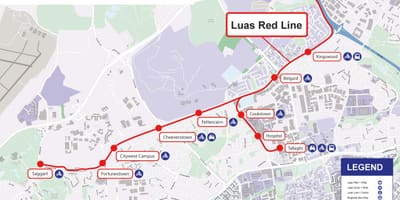डबलिन Luas का नक्शा