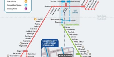 Luas क्रॉस शहर के मार्ग का नक्शा